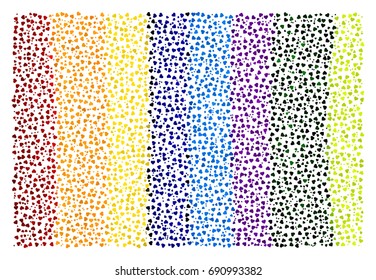 Rainbow  abstract vector illustration background texture made of little hearts