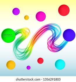 
Rainbow abstract wave with color stylish circles. Design Element