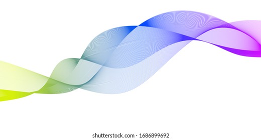 Rainbow abstract wave effect on white background, beauty effect