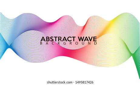 Rainbow Abstract Wave Line Background Design Vector, Spectrum Frame Concept, White Background, Colorful Spectrum Audio Design Template
