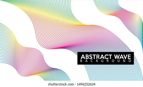 Rainbow Abstract Wave Line Background Design Vector, Spectrum Frame Concept, White Background, Colorful Spectrum Audio Design Template