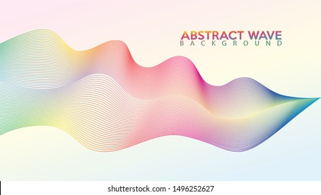 Rainbow Abstract Wave Line Background Design Vector, Spectrum Frame Concept, White Background, Colorful Spectrum Audio Design Template