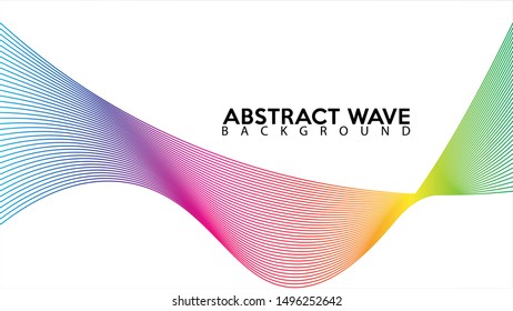 Rainbow Abstract Wave Line Background Design Vector, Spectrum Frame Concept, White Background, Colorful Spectrum Audio Design Template
