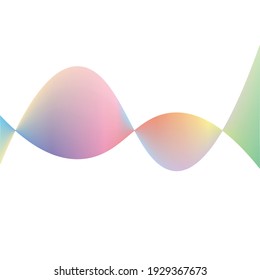 Rainbow abstract wave. Vector line. Abstract gradient. White background