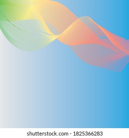 rainbow abstract waves on a blue background. Idea for your design.
