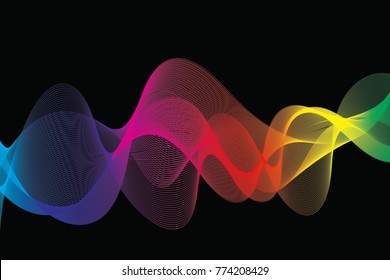 Rainbow abstract wavy for business presentation or feast banner design