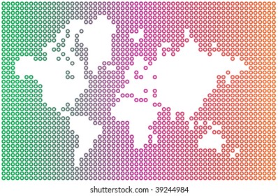 Rainbow abstract worldmap