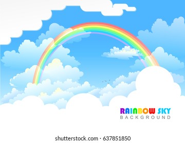 Rainbow across vast skies. 