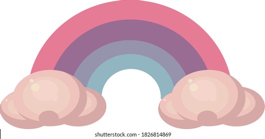 Rainbow after rain, illustration, vector on white background