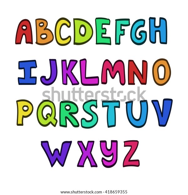 vetor stock de rainbow alphabet livre de direitos 418659355