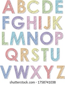 Rainbow Alphabet Font Line Pattern Inside Stock Vector (Royalty Free ...