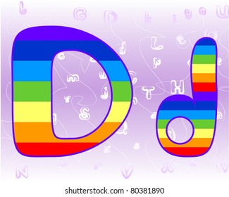 Rainbow Alphabet on a lavender background tender