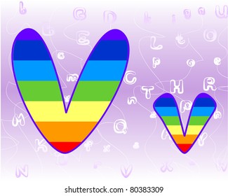 Rainbow Alphabet on a lavender background tender