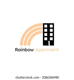 Rainbow Apartment simple logo design