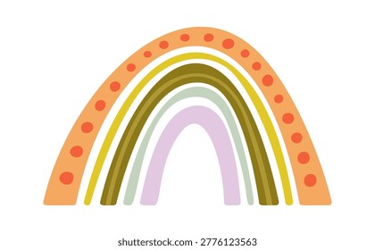 Rainbow Arc With Dots Boho Cartoon