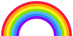 Rainbow Arc Shape, Half Circle, Bright Spectrum Colors, Colorful Striped Pattern. Vector Illustration.
