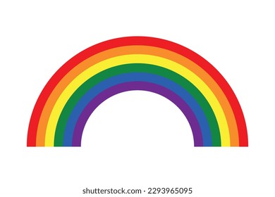 rainbow arc shape icon, bright spectrum colors, colorful striped symbol, vector illustration