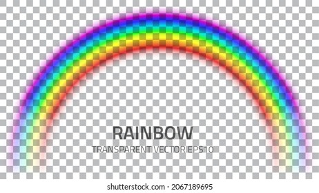 Rainbow arc. Transparent vector illustration.