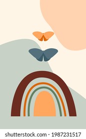 rainbow arch minimalist boho element icon
