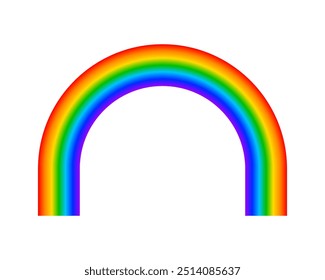 Rainbow arch. Multicolored archway shape. Arc with spectrum colors. LGBTQ pride symbol isolated on white background. Happy, fun or magic concept. Vector cartoon illustration.