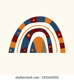 Rainbow arch pattern. Rainbow nursery wall decor, minimalist simple boho style. Bow symbol for baby shower party invitation.