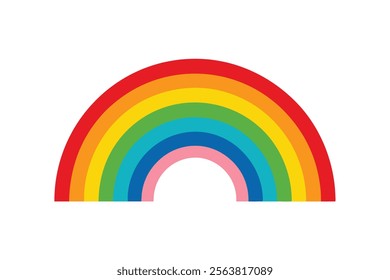 Rainbow Arch Vector Icon - Decorative Pattern Weather Vector.perfect for weather-themed designs, illustrations, and digital artwork. Ideal for creative projects, presentations, and prints.