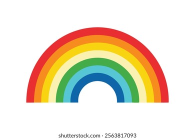 Rainbow Arch Vector Icon - Decorative Pattern Weather Vector.perfect for weather-themed designs, illustrations, and digital artwork. Ideal for creative projects, presentations, and prints.