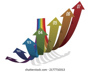 Rainbow Arches Arrows Infographic Vector Illustration