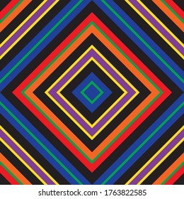 Rainbow Argyle diagonal striped seamless pattern background suitable for fashion textiles, graphics