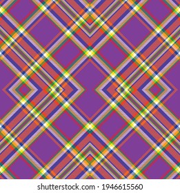 Rainbow Argyle Plaid Tartan textured Seamless pattern design suitable for fashion textiles and graphics