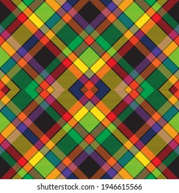 Rainbow Argyle Plaid Tartan textured Seamless pattern design suitable for fashion textiles and graphics