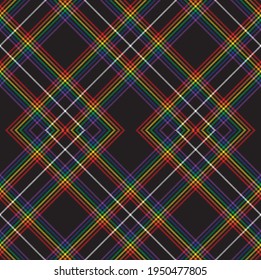 Rainbow Argyle Plaid Tartan textured Seamless pattern design suitable for fashion textiles and graphics