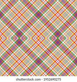 Rainbow Argyle Plaid Tartan textured Seamless pattern design suitable for fashion textiles and graphics