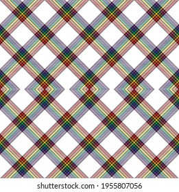 Rainbow Argyle Plaid Tartan textured Seamless pattern design suitable for fashion textiles and graphics
