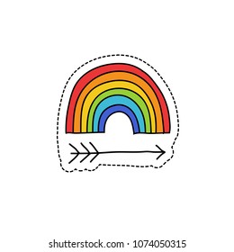 rainbow and arrow doodle icon