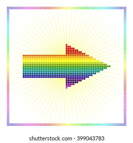 rainbow arrow sunlight with a color filled vector illustration