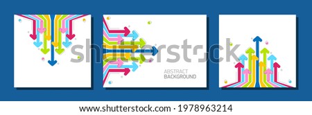 Rainbow Arrows on white background. Concept business moving forward, up, decrease or growth. Vector illustration.