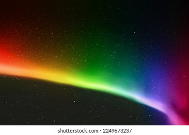 Rainbow aurora borealis. Nachts Sternenhimmel und bunte Polarlichter 