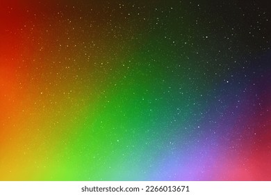 Rainbow aurora borealis. Night starry sky and colorful northern lights