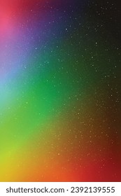 Rainbow aurora borealis. Night starry sky and colorful northern lights