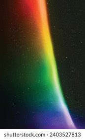 Rainbow aurora borealis. Night starry sky and colorful polar lights 