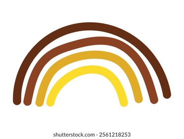 Rainbow with autumn colors on a white background