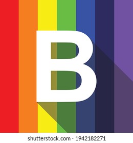 Rainbow 'B' alphabet letter logo icon. Modern line design. EPS 10.