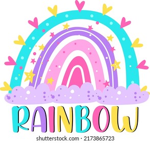 RAINBOW  Baby Funny t shirt and mug design vector illustration 