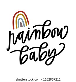 Rainbow baby hand lettering