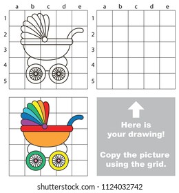 Rainbow Baby Stroller, the educational game with simple game level. Copy the picture.