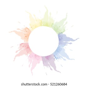 Rainbow background with blob watercolor