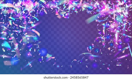 Rainbow Background. Carnaval Confetti. Digital Poster. Glare Isolated Cristals. Pink Light Tinsel. Cristal Ribbon. 3d Texture. Neon Paper. Purple Rainbow Background