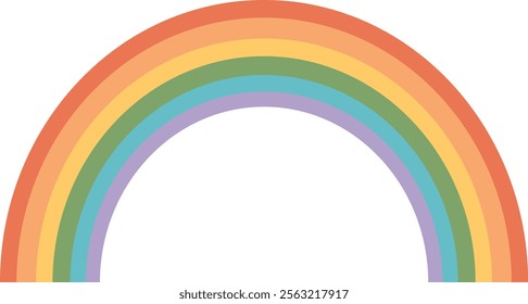 Rainbow background. Colorful light and bright design element. Symbol of rain, sky. Graphic object. Illustration, vector