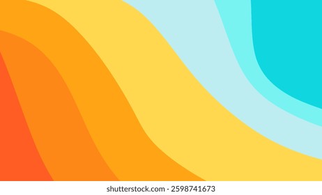 Rainbow background with curved lines. Abstract texture of wavy lines with colorful colors.